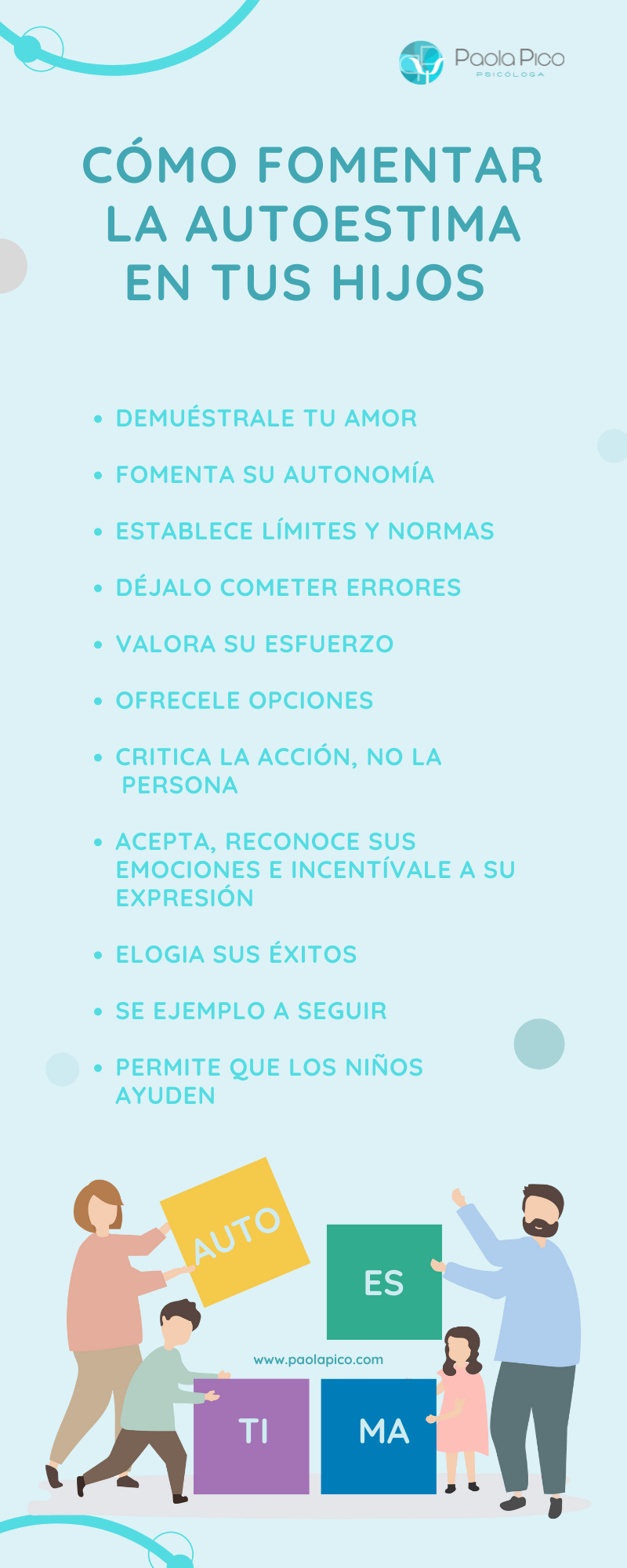 Cómo desarrollar la autoestima de tus hijos