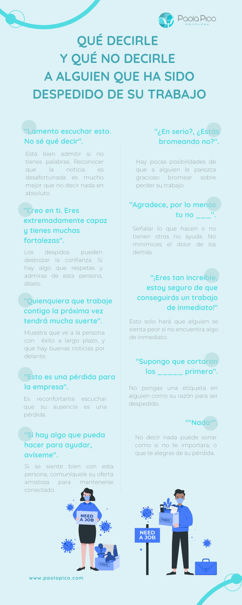 Qué decirle y qué no decirle a alguien que ha sido despedido de su trabajo